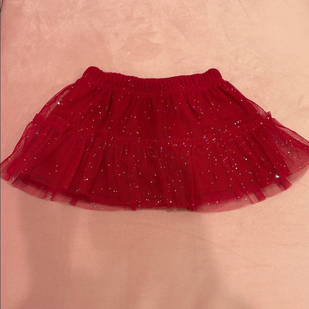 Carter's red tulle sparkly mini skirt 12 months